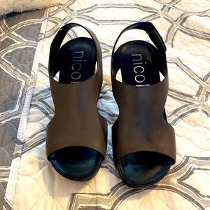 Womens Nicole Brown Leather heels